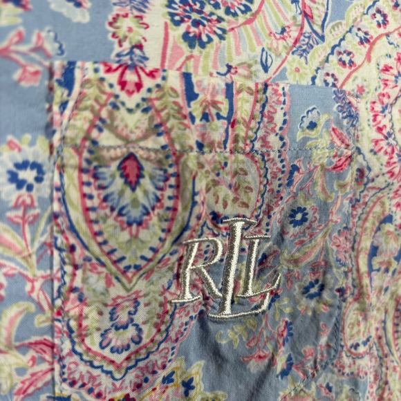 Lauren Ralph Lauren Other - VTG Lauren Ralph Lauren Pajama 2pc Womens M Blue Paisley Cotton Blend PJs capri